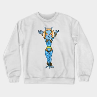 Alien Woman with Ray Gun CHIBI SD MONSTER GIRLS Series I Crewneck Sweatshirt